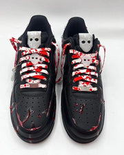 Custom Air Force 1 Black Red Bloody