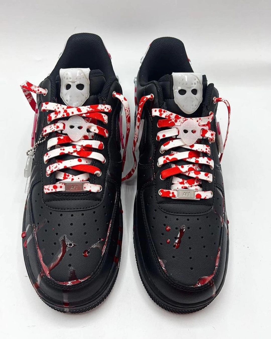 BLACK RED BLOODY CUSTOM AIR FORCE 1