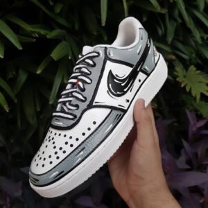 GRAY BLACK WHITE CUSTOM AIR FORCE 1