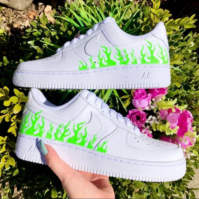 Custom Air Force 1 Neon Green Flame ?