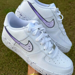 PURPLE WHITE GRADIENT SPLASH CUSTOM AIR FORCE 1