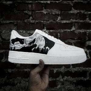 MOONLIGHT WOLF FOREST BLACK WHITE CUSTOM AIR FORCE 1