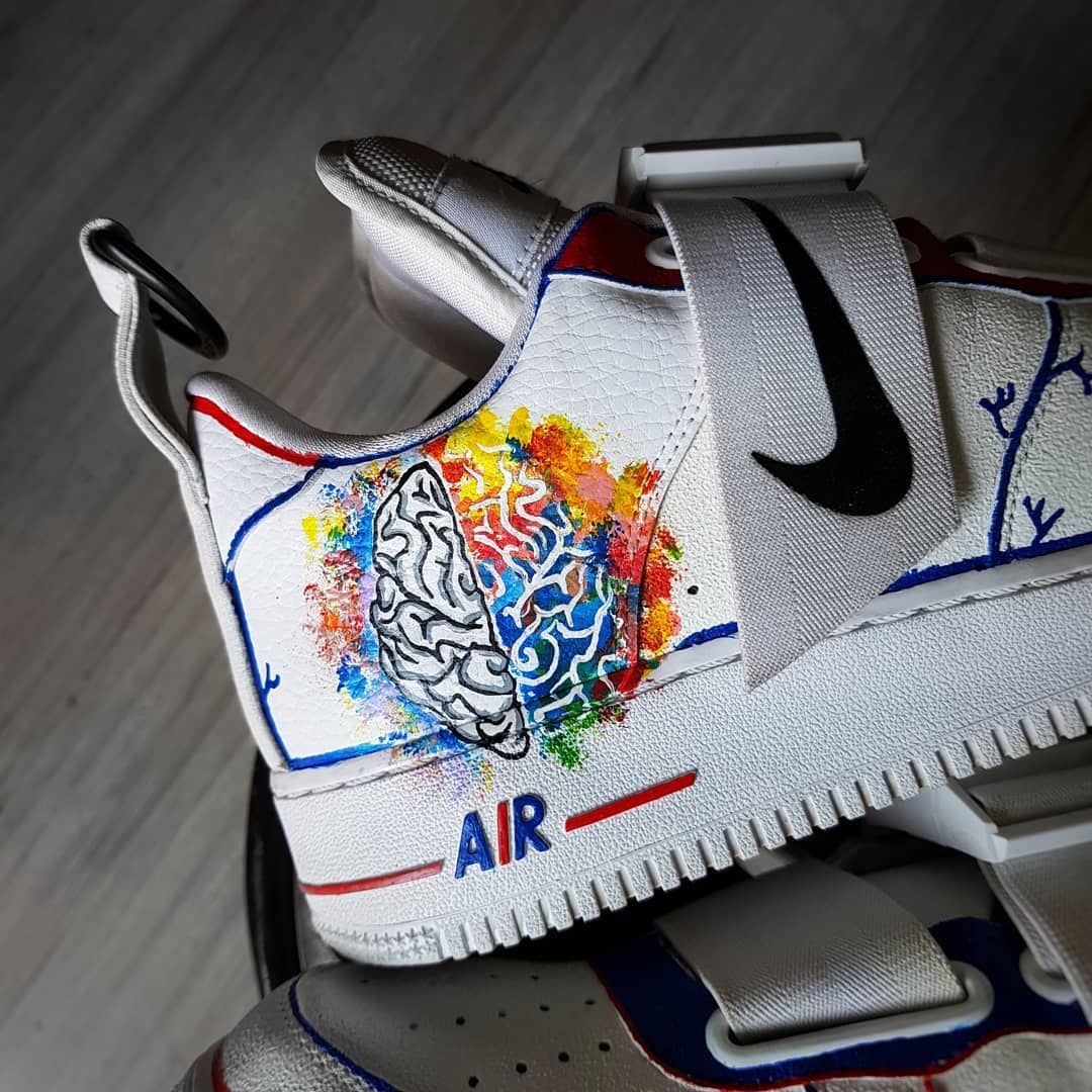 SEA WAVE FISH BLUE ORANGE BROWN CUSTOM AIR FORCE 1 - Image 5