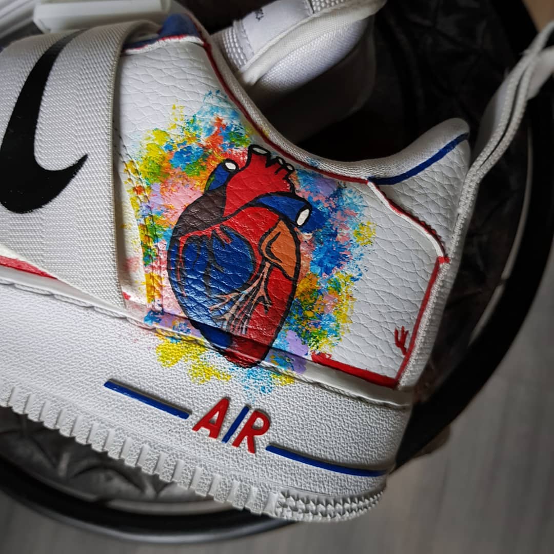 SEA WAVE FISH BLUE ORANGE BROWN CUSTOM AIR FORCE 1 - Image 6