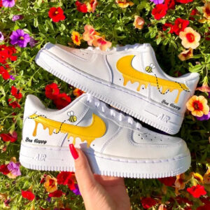 Custom Air Force 1 Bee Happy Honey Drip ????