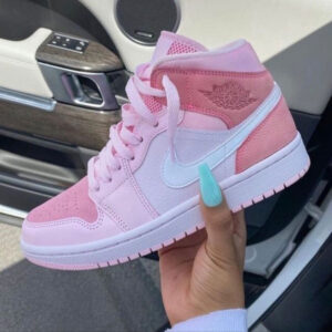 PINK WHITE CUSTOM AIR JORDAN 1