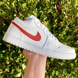 Custom Air Jordan 1 Low Red Swoosh ???