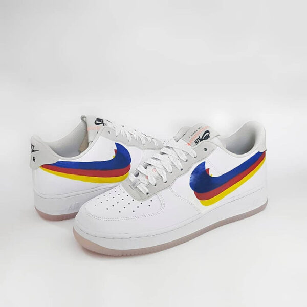 YELLOW BLUE RED SWOOSH CUSTOM AIR FORCE 1 - Image 6