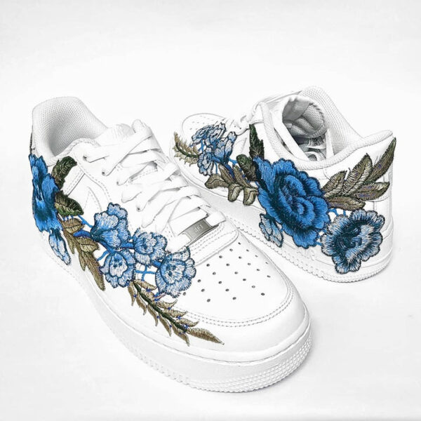 EMBROIDERY ROSE BLUE CUSTOM NIKE AIR FORCE 1 - Image 4