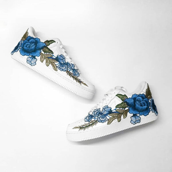 EMBROIDERY ROSE BLUE CUSTOM NIKE AIR FORCE 1 - Image 5
