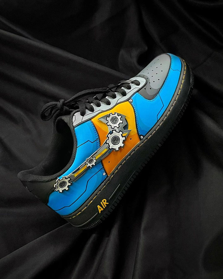 ORANGE GRAY BLUE GEARWHEEL STICKER CUSTOM AIR FORCE 1 - Image 5