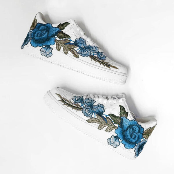 EMBROIDERY ROSE BLUE CUSTOM NIKE AIR FORCE 1 - Image 6