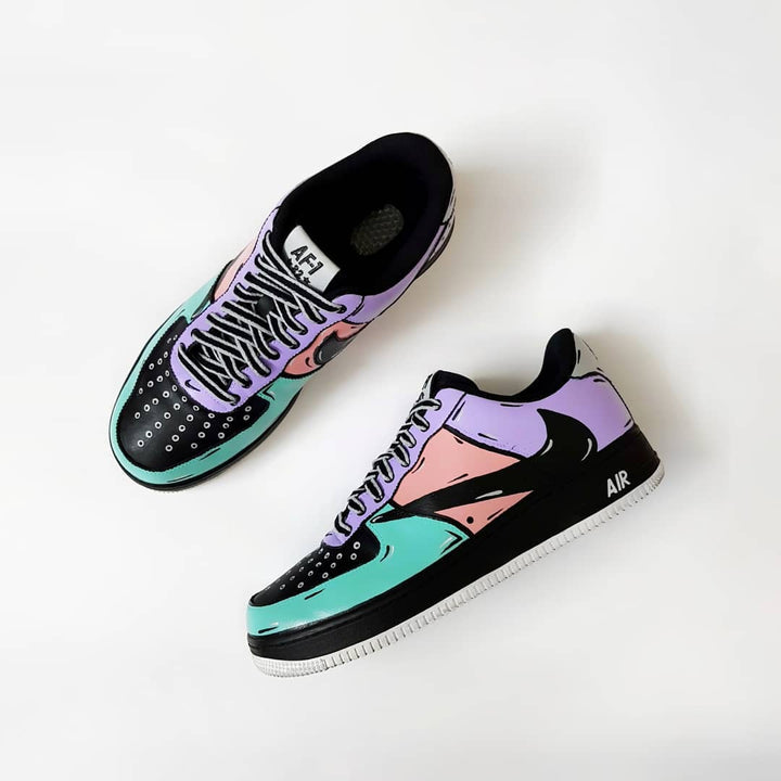 NAVY BLUE PINK PURPLE REVERSE SWOOSH CUSTOM AIR FORCE 1 - Image 6