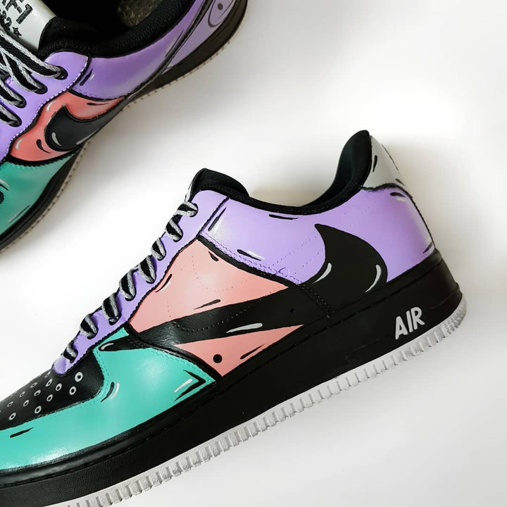 NAVY BLUE PINK PURPLE REVERSE SWOOSH CUSTOM AIR FORCE 1 - Image 8