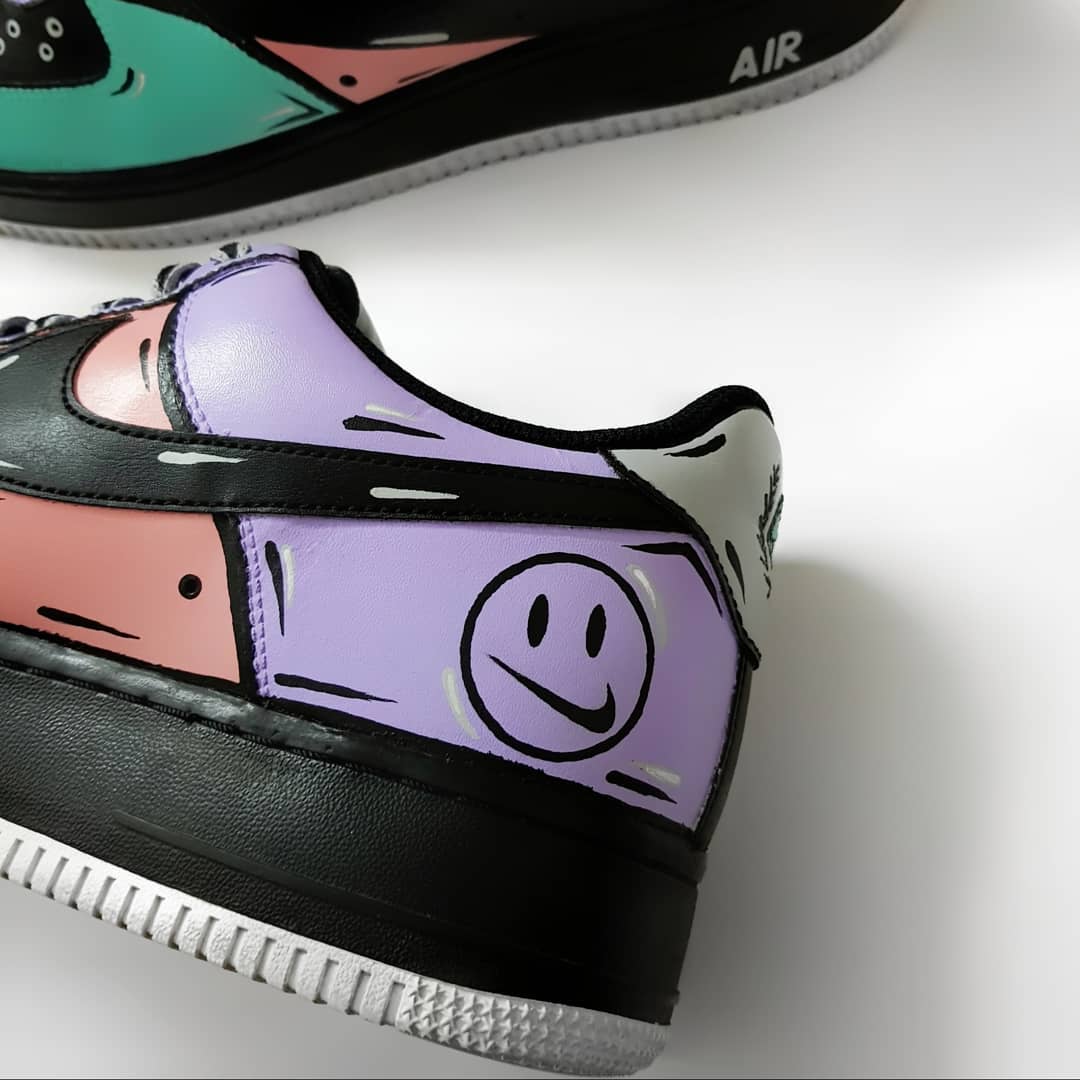 NAVY BLUE PINK PURPLE REVERSE SWOOSH CUSTOM AIR FORCE 1 - Image 4