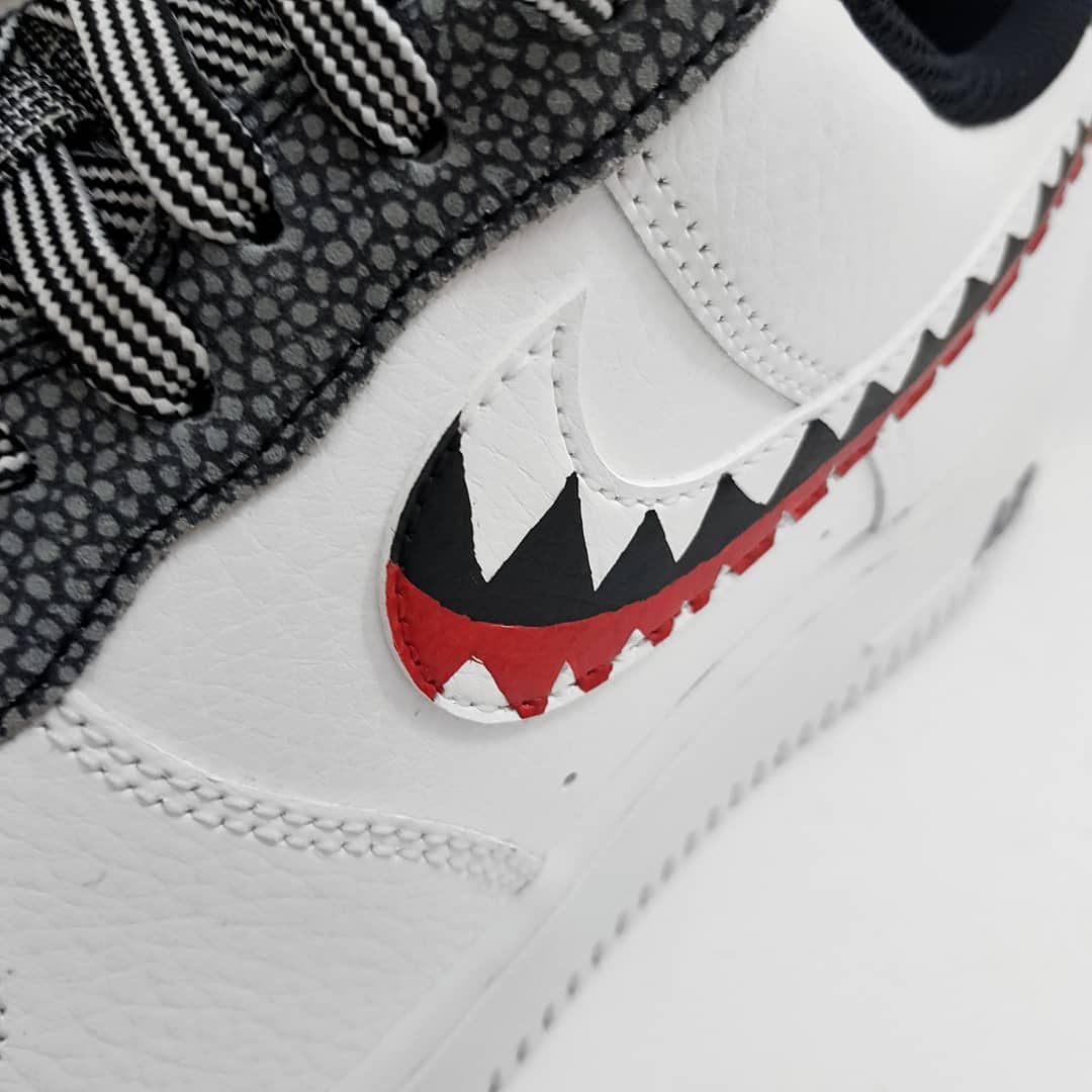 JAGGED BLACK RED CUSTOM AIR FORCE 1 - Image 6