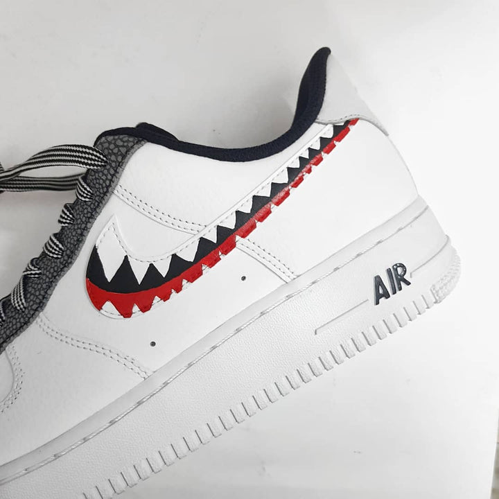 JAGGED BLACK RED CUSTOM AIR FORCE 1 - Image 15