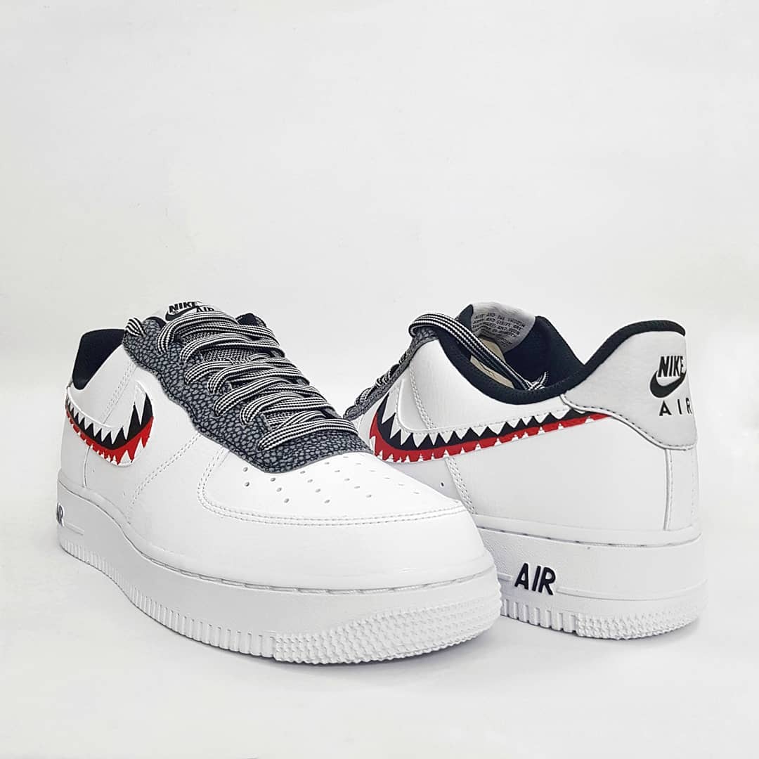 JAGGED BLACK RED CUSTOM AIR FORCE 1 - Image 8