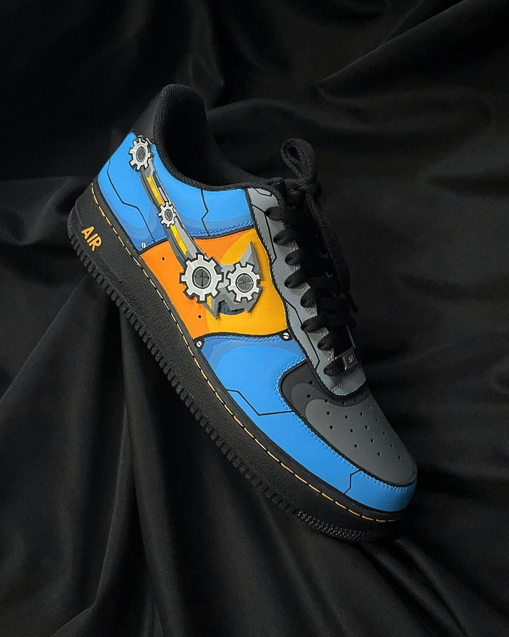 ORANGE GRAY BLUE GEARWHEEL STICKER CUSTOM AIR FORCE 1 - Image 8