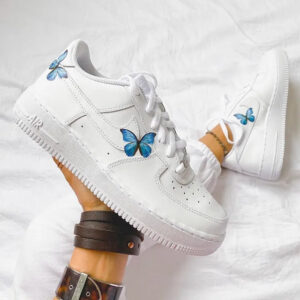 Custom Air Force 1 Blue Butterfly Sneakers ??