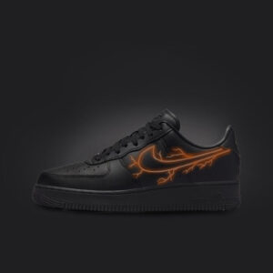 BLACK ORANGE FLASH CUSTOM AIR FORCE 1