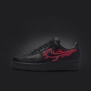 BLACK RED FLASH CUSTOM AIR FORCE 1