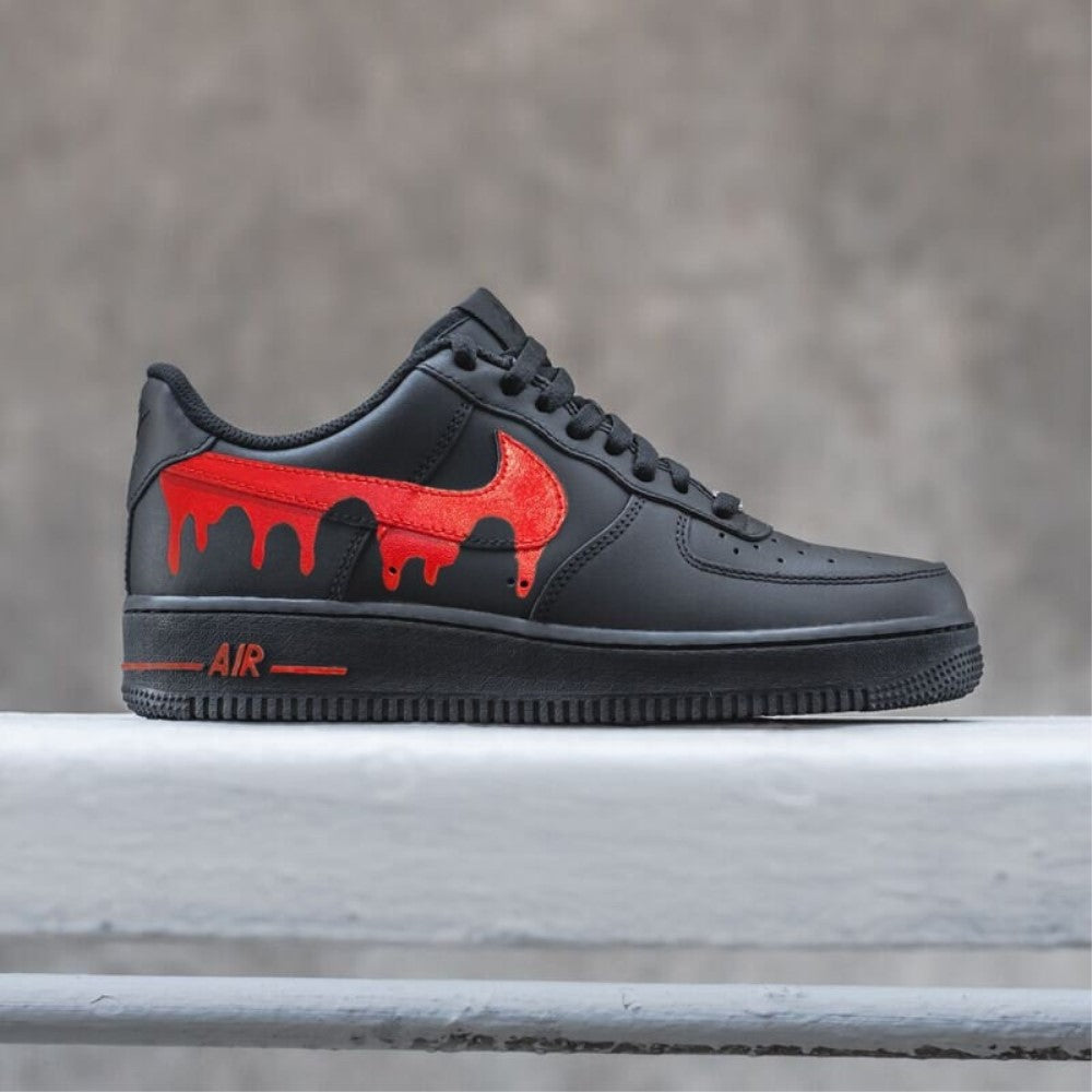 BLACK RED DRIP CUSTOM AIR FORCE 1 - Image 2