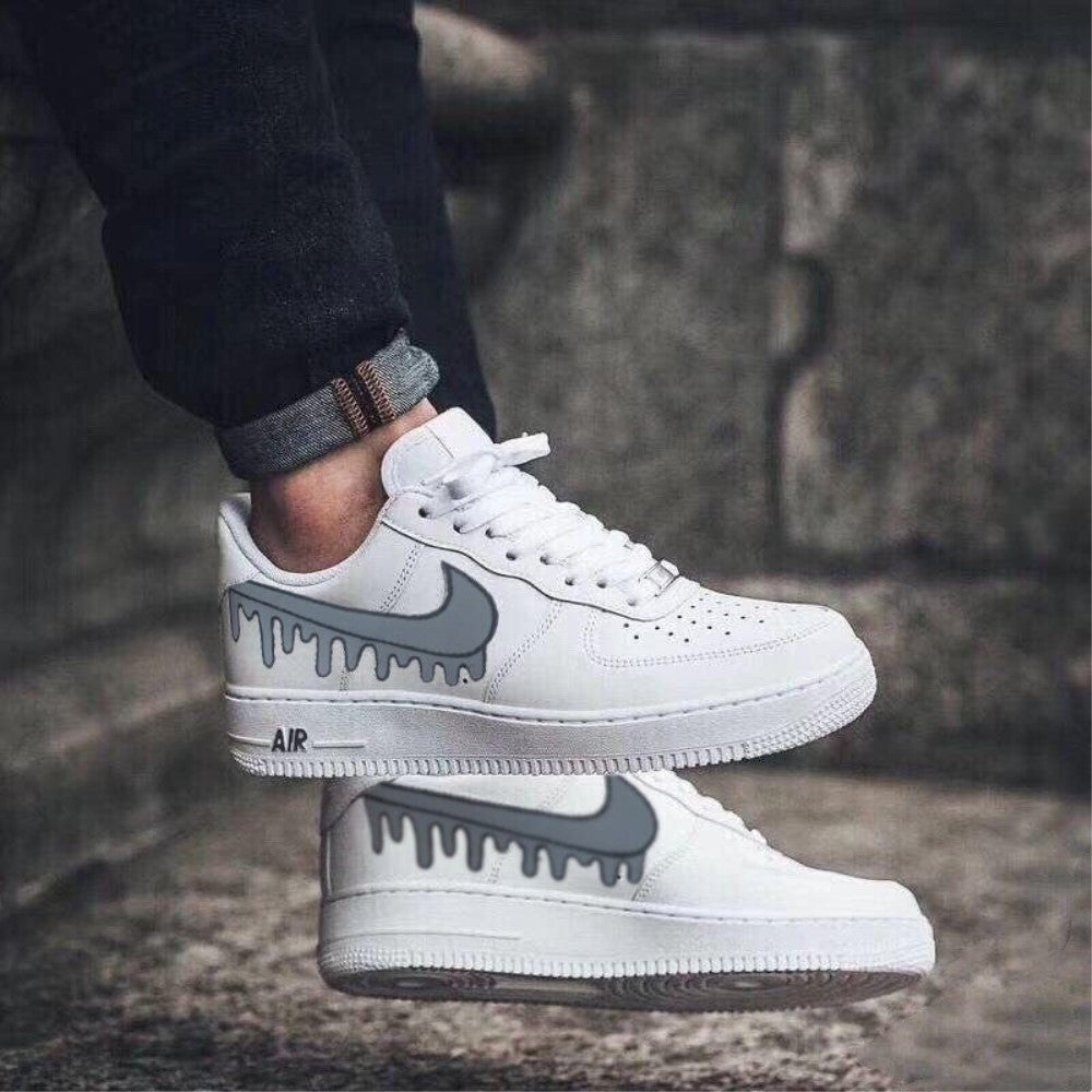GRAY DRIP CUSTOM AIR FORCE 1