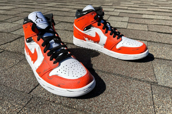 ORANGE BLACK DRIP CARTOON CUSTOM AIR JORDAN 1 - Image 8