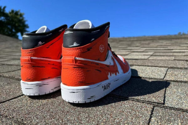 ORANGE BLACK DRIP CARTOON CUSTOM AIR JORDAN 1 - Image 10