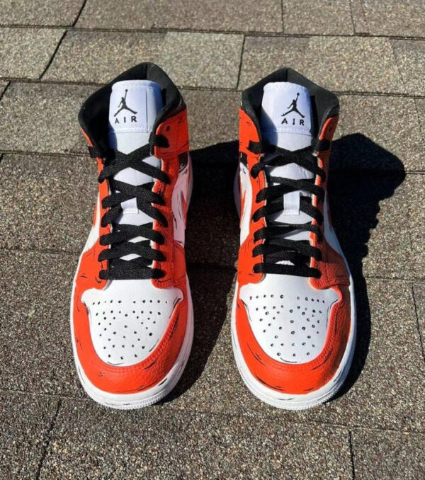 ORANGE BLACK DRIP CARTOON CUSTOM AIR JORDAN 1 - Image 11