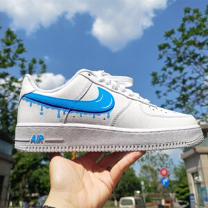 BLUE DRIP SWOOSH CUSTOM AIR FORCE 1