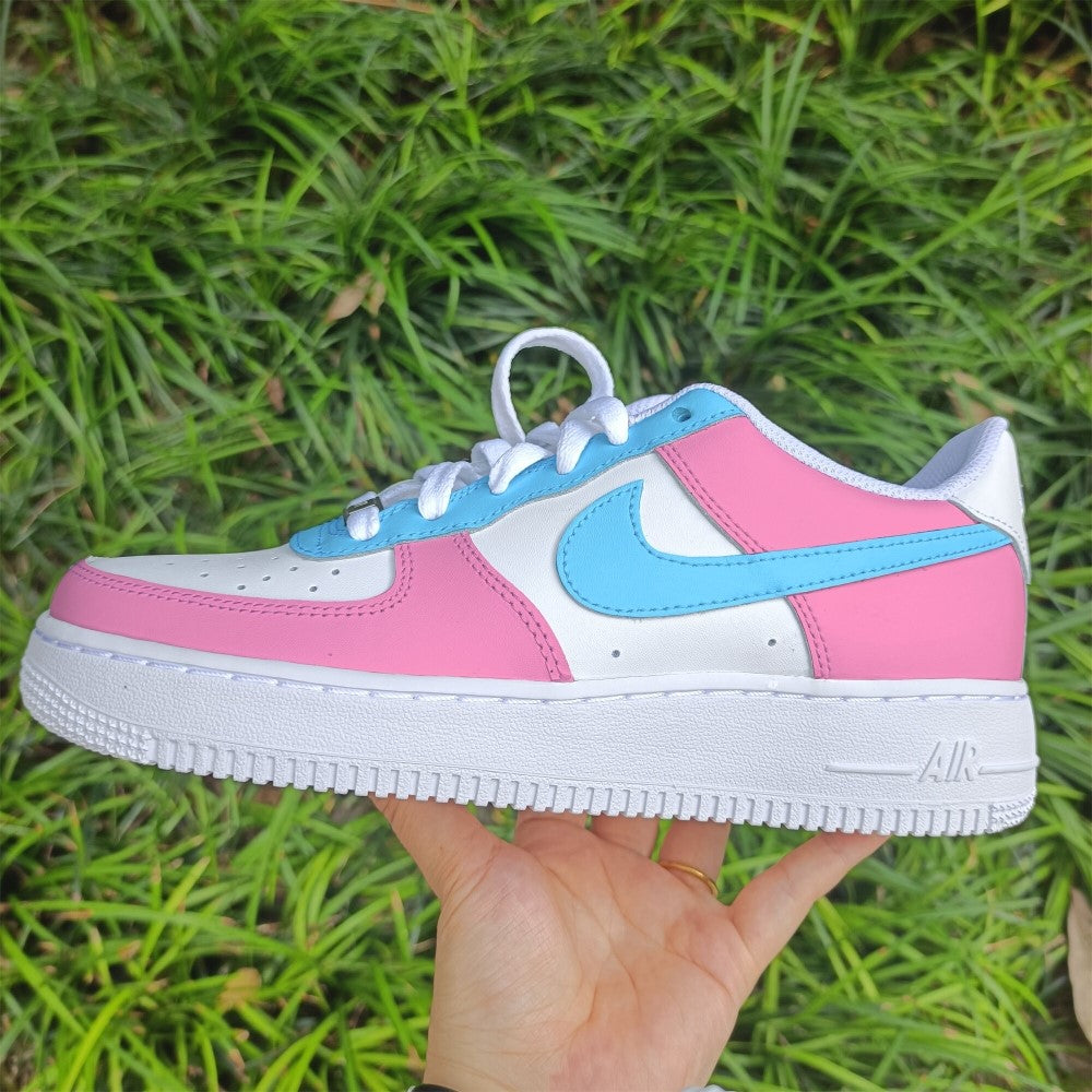 PINK BLUE CUSTOM AIR FORCE 1