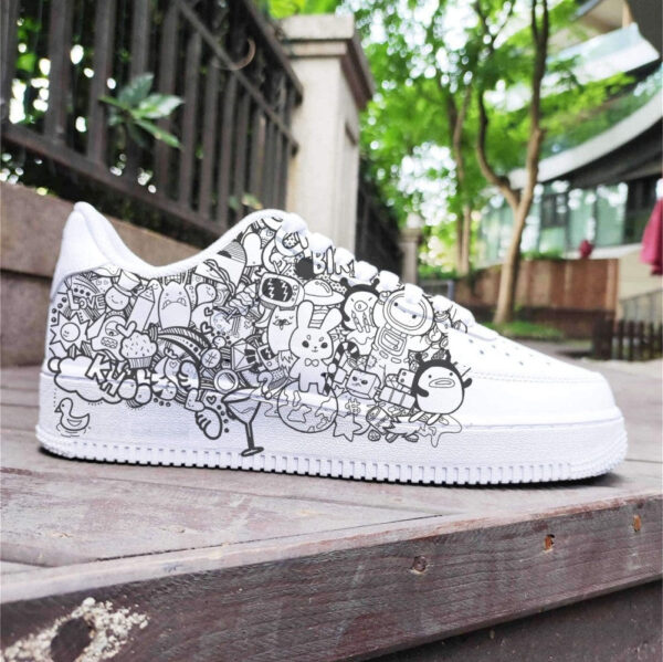 BLACK WHITE GRAFFITI CUSTOM AIR FORCE 1 - Image 2