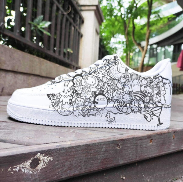 BLACK WHITE GRAFFITI CUSTOM AIR FORCE 1 - Image 3