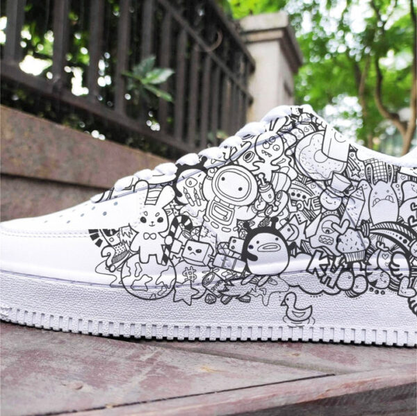BLACK WHITE GRAFFITI CUSTOM AIR FORCE 1 - Image 9