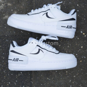 SHADOW WHITE BLACK CUSTOM AIR FORCE 1