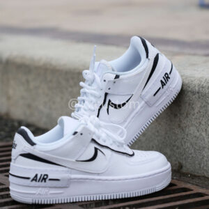 CUSTOM AIR FORCE 1 BLACK WHITE SHADOW