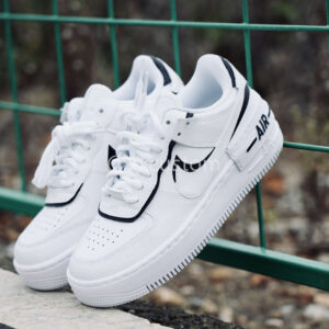 CUSTOM AIR FORCE 1 BLACK SHADOW WHITE SWOOSH