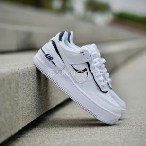BLACK SHADOW SWOOSH WHITE CUSTOM AIR FORCE 1