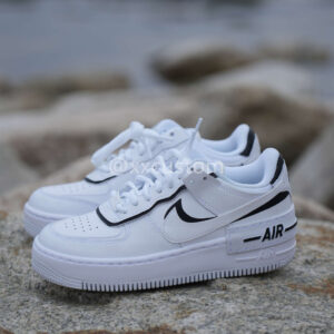 BLACK SHADOW WHITE SWOOSH CUSTOM AIR FORCE 1