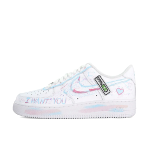 SIMPLE FIGURE PURPLE BLUE CUSTOM AIR FORCE 1