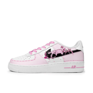 PINK RBBIT BLACK SWOOSH CUSTOM AIR FORCE 1