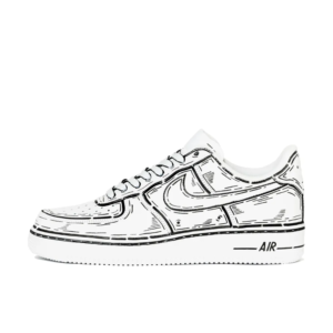 BLACK OUTLINE CUSTOM AIR FORCE 1