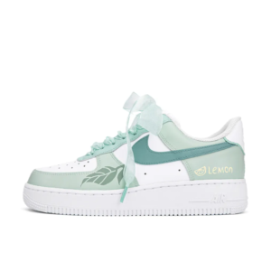 GREEN LEAF LIGHTCYAN CUSTOM AIR FORCE 1