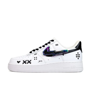 BLACK METAL SWOOSH CUSTOM AIR FORCE 1