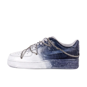 METAL CHAIN WHITE BLACK GRADIENT CUSTOM AIR FORCE 1