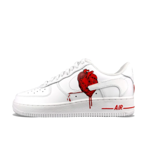 HEART BLOODY RED CUSTOM AIR FORCE 1