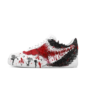 BLACK RED WHITE TEETH CUSTOM AIR FORCE 1