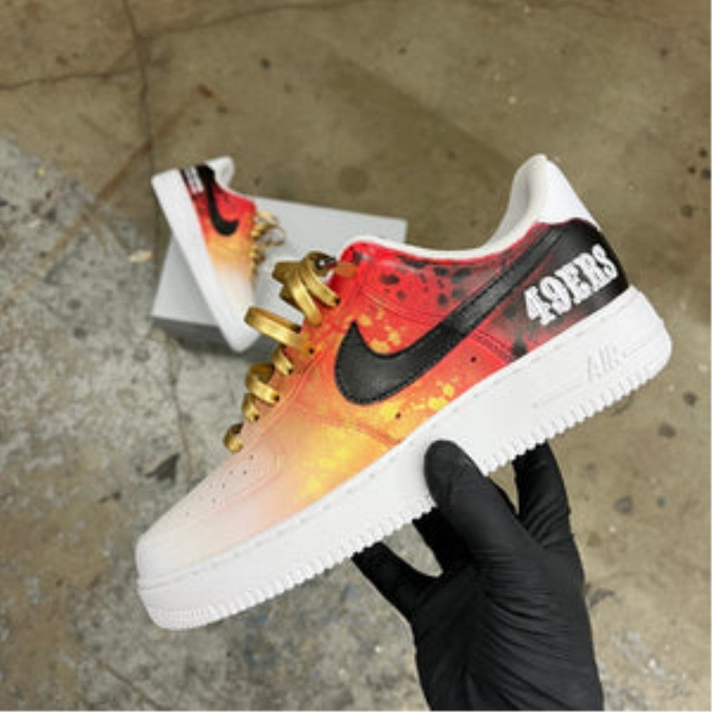 BLACK RED GRADIENT CUSTOM AIR FORCE 1